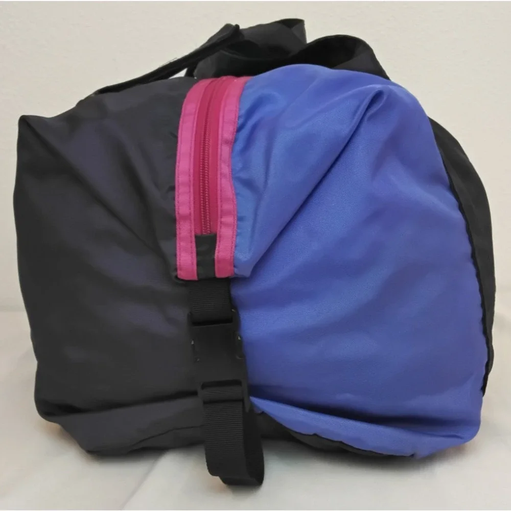 Sierra Designs Vintage Duffle Bag Color Block Purple W/ Matching Pouch #Z5794